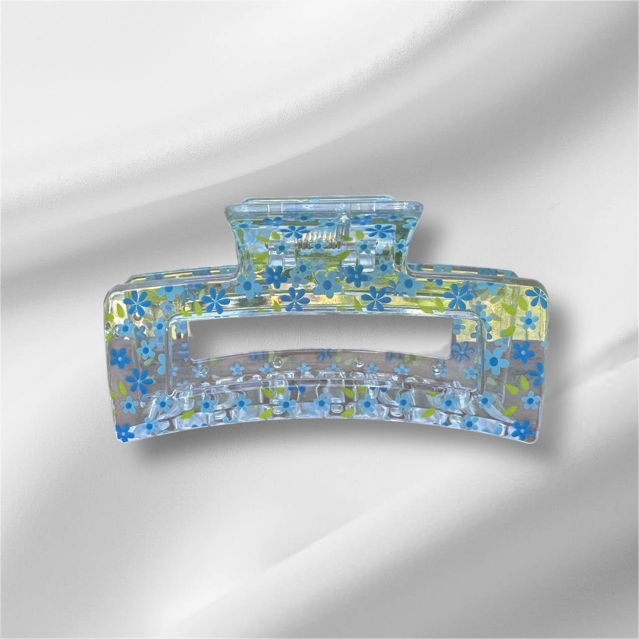 Blue Floral Hair Claw Clip