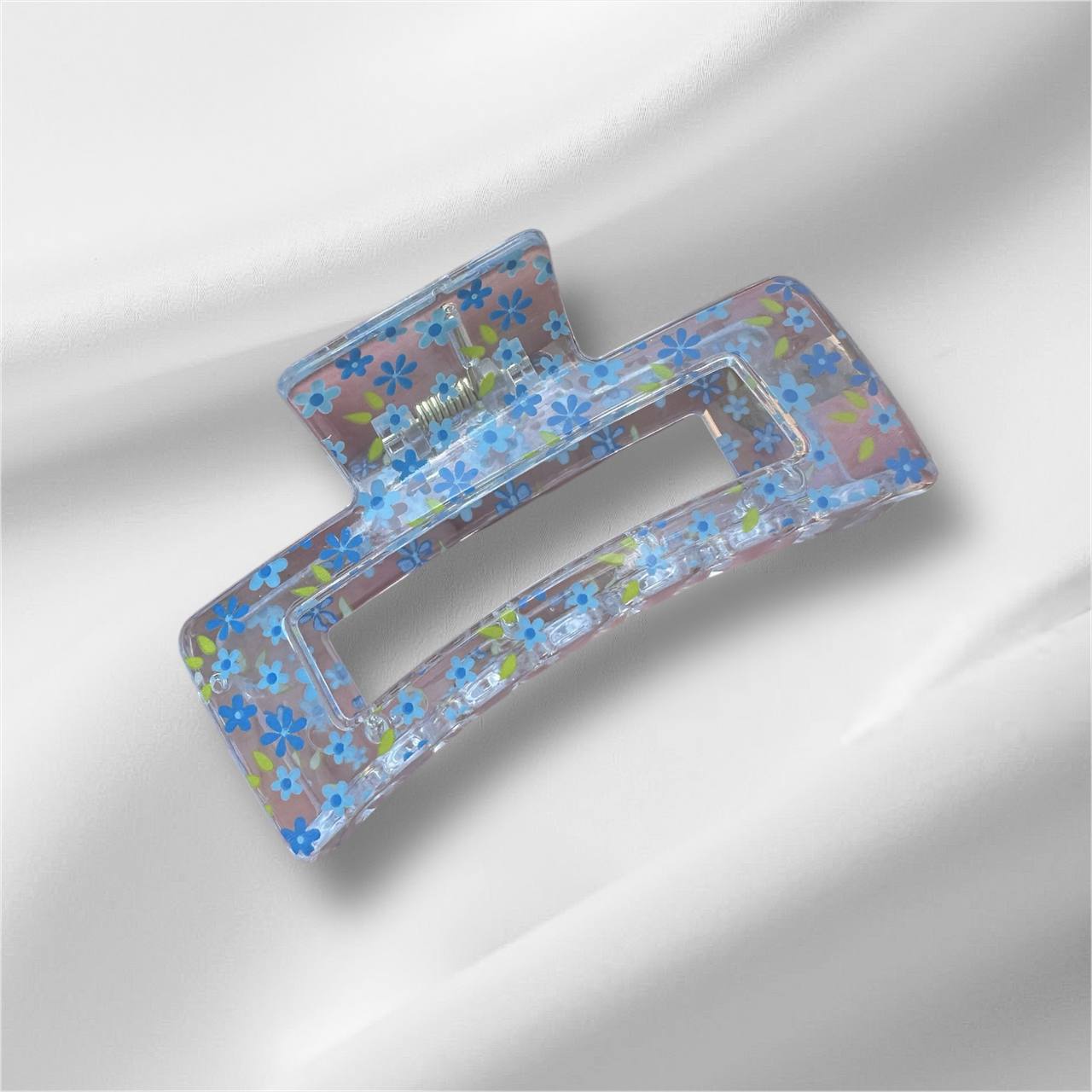 Blue Floral Hair Claw Clip